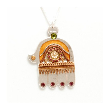 Golden Glory Silver Hamsa Necklace  Shahaf | Hamsa Necklace