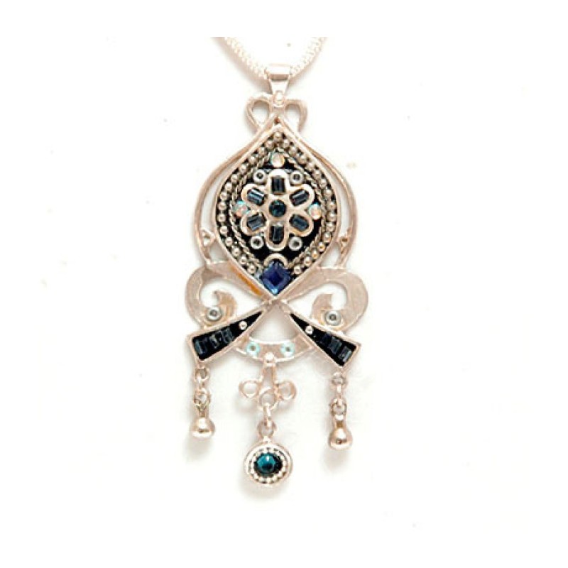 Silver Pendant in Black by Ester Shahaf | Necklaces by Esther Shahaf