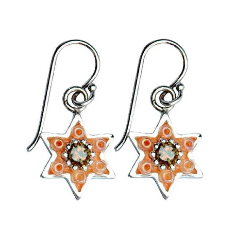 Silver Star of David Earrings Shades of Spring by Ester ... | Earrings