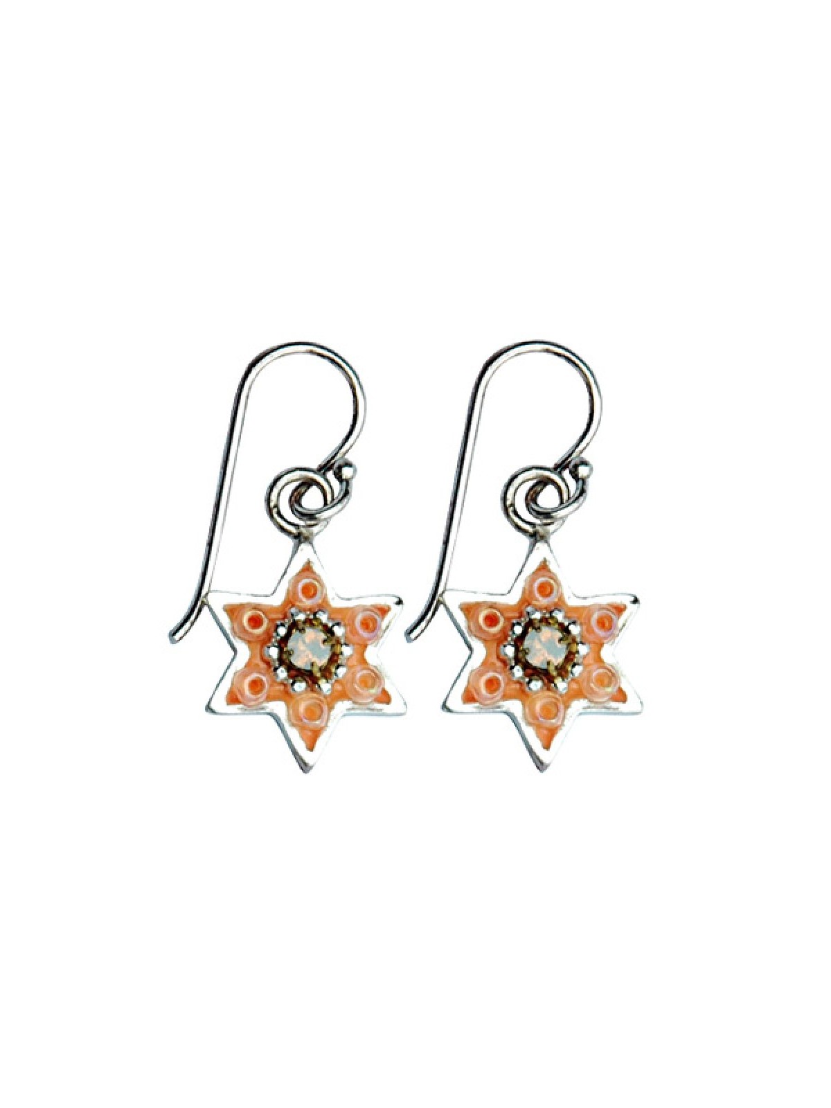 Silver Star of David Earrings Shades of Spring by Ester ... | Earrings