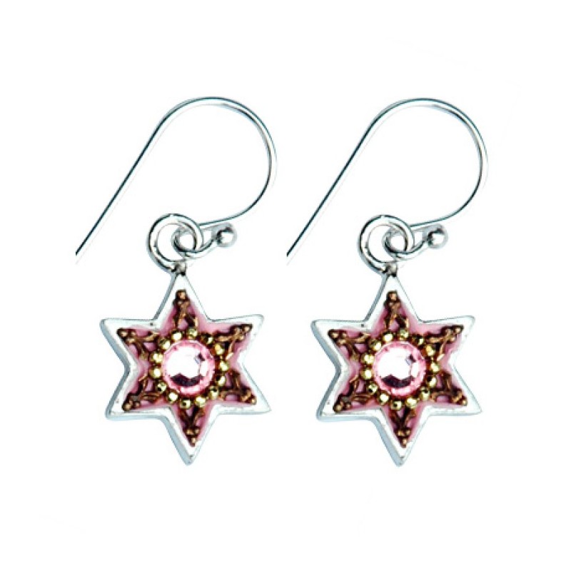 Pink Gold Sterling Silver Earrings by Ester Shahaf | Earrings