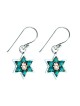 Silver Star of David Earrings with Hamsa by Ester Shahaf | Earrings