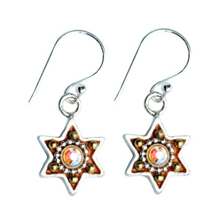 Colorful Silver Star of David Earrings by Ester Shahaf | Earrings