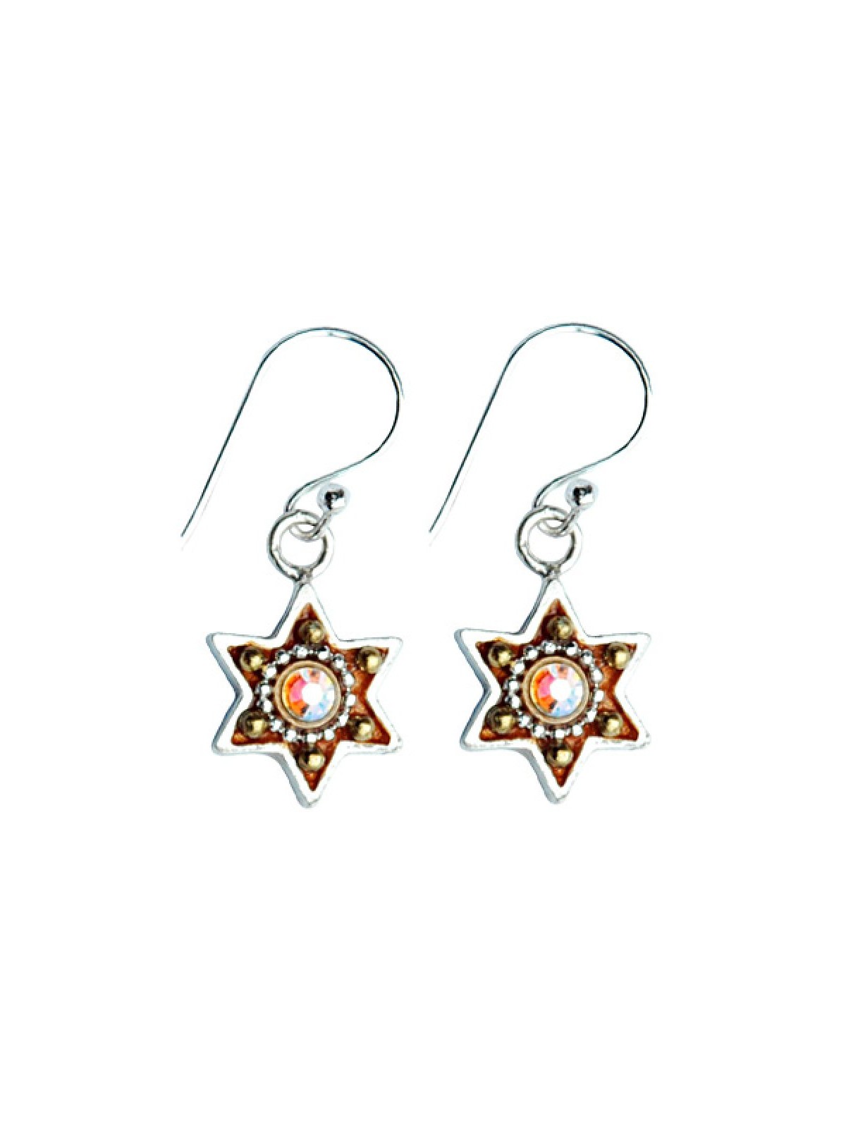 Colorful Silver Star of David Earrings by Ester Shahaf | Earrings