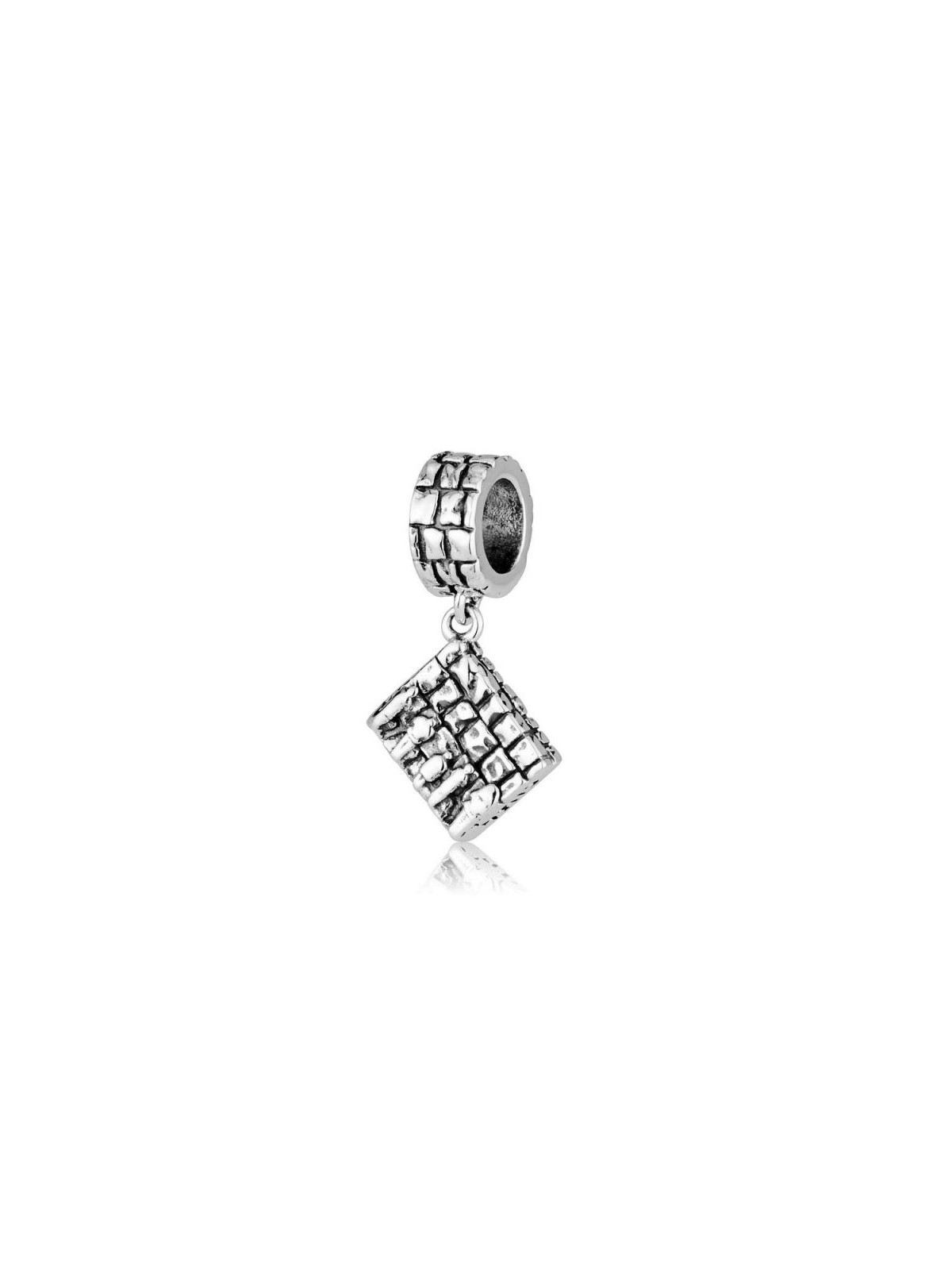Sterling Silver Bracelet Charm Engraved Praying at... | Judaica Charms