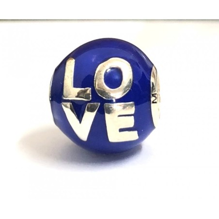 Sterling Silver Bracelet Charm Blue Enamel with Wo... | Judaica Charms