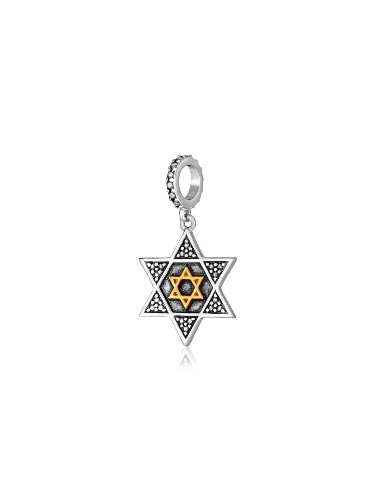 Sterling Silver Bracelet Charm Textured Gold Plate... | Judaica Charms