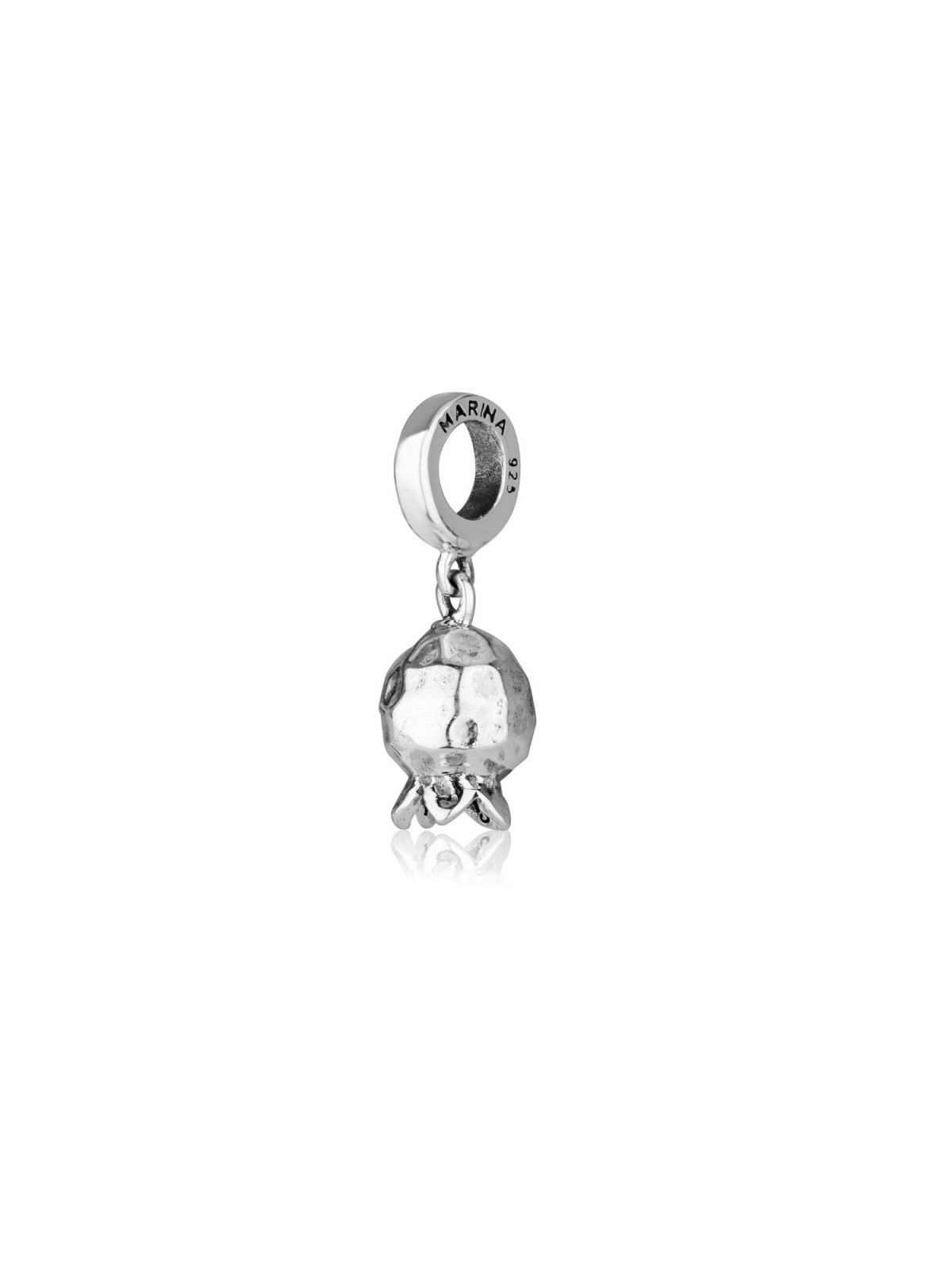 Sterling Silver Bracelet Charm Hammered Pomegranate | Judaica Charms