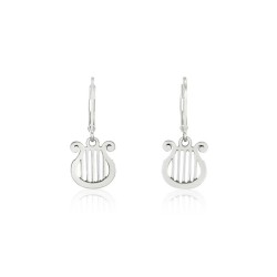 Sterling Silver Dangle Earrings King Davids Lyre Image | Earrings