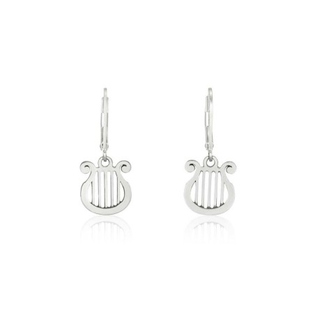 Sterling Silver Dangle Earrings King Davids Lyre Image | Earrings