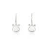Sterling Silver Dangle Earrings King Davids Lyre Image | Earrings