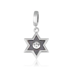 Sterling Silver Bracelet Charm Star of David Ename... | Judaica Charms