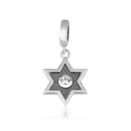 Sterling Silver Bracelet Charm Star of David Ename... | Judaica Charms