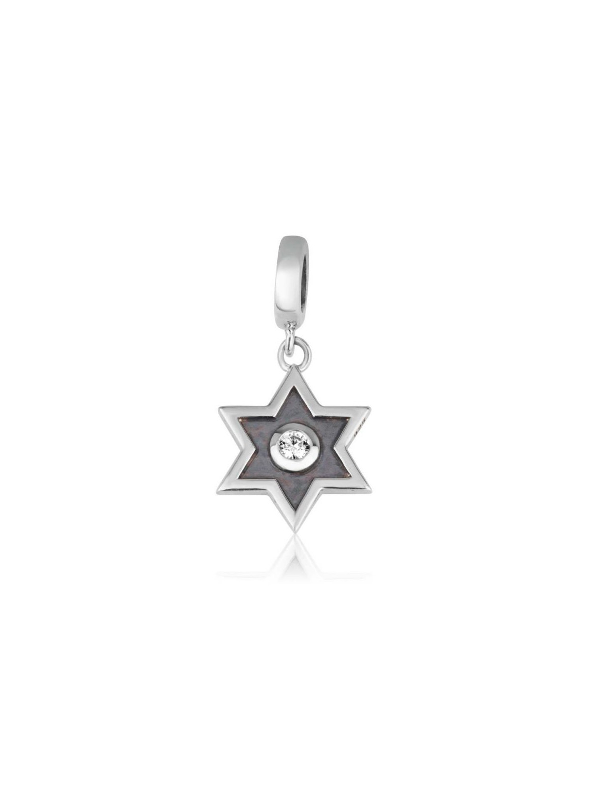 Sterling Silver Bracelet Charm Star of David Ename... | Judaica Charms