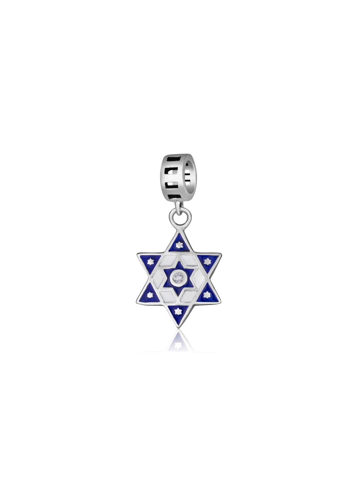 Sterling Silver Bracelet Charm Star of David with ... | Judaica Charms