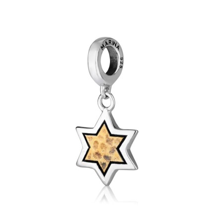 Sterling Silver Bracelet Charm Star of David with ... | Judaica Charms