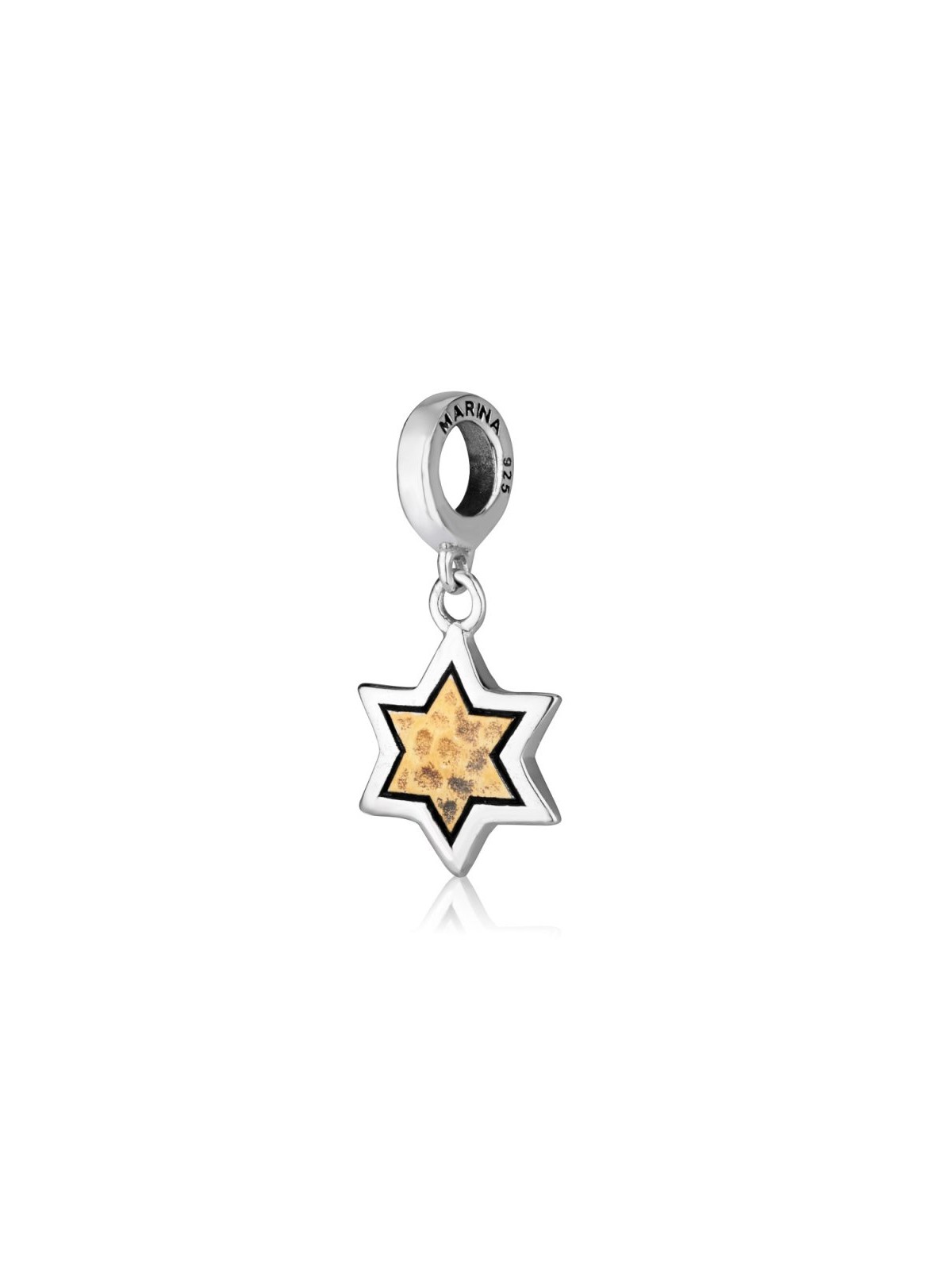 Sterling Silver Bracelet Charm Star of David with ... | Judaica Charms