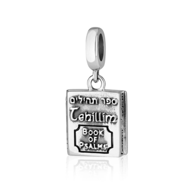 Sterling Silver Bracelet Charm Book of Psalms Sefe... | Judaica Charms