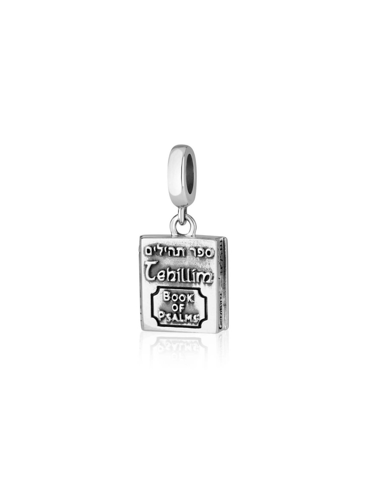 Sterling Silver Bracelet Charm Book of Psalms Sefe... | Judaica Charms
