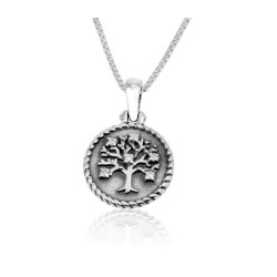 Sterling Silver Pendant Necklace Tree of Life Design | Jewish Pendant
