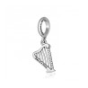 Sterling Silver Bracelet Charm King Davids Harp | Judaica Charms