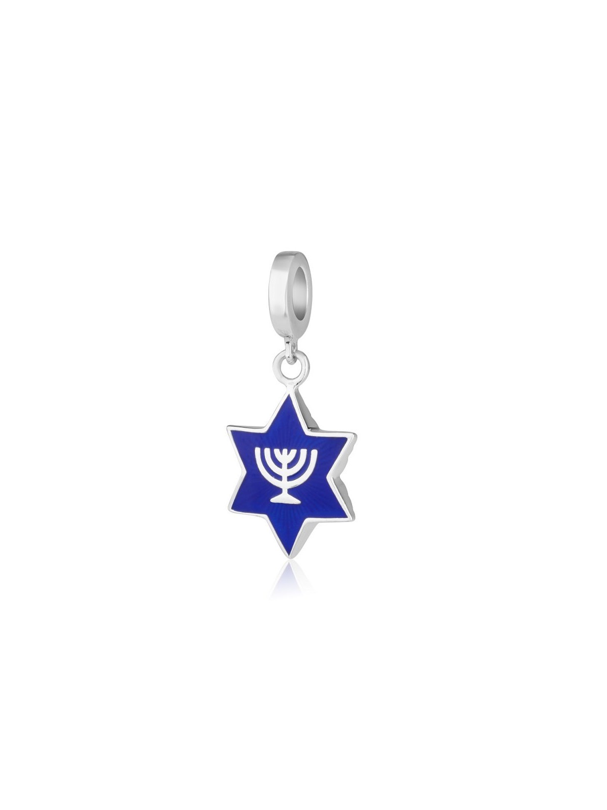 Sterling Silver Bracelet Charm Blue Star of David ... | Judaica Charms