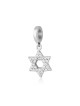 Sterling Silver Bracelet Charm Star of David Fille... | Judaica Charms