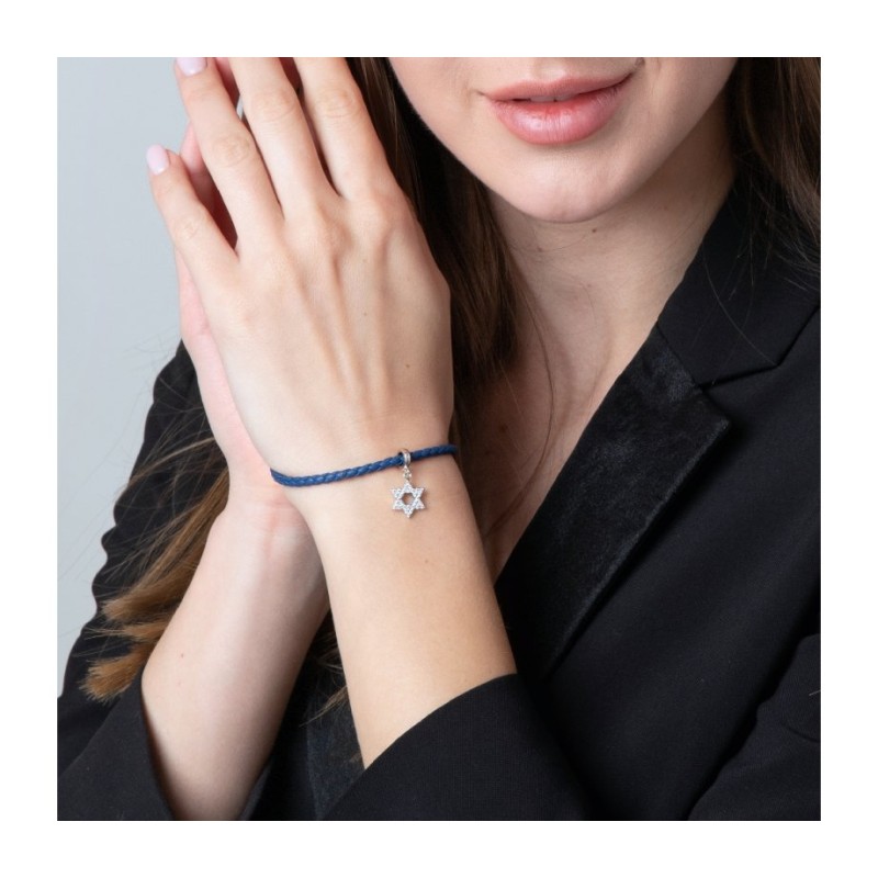 Sterling Silver Bracelet Charm Star of David Fille... | Judaica Charms