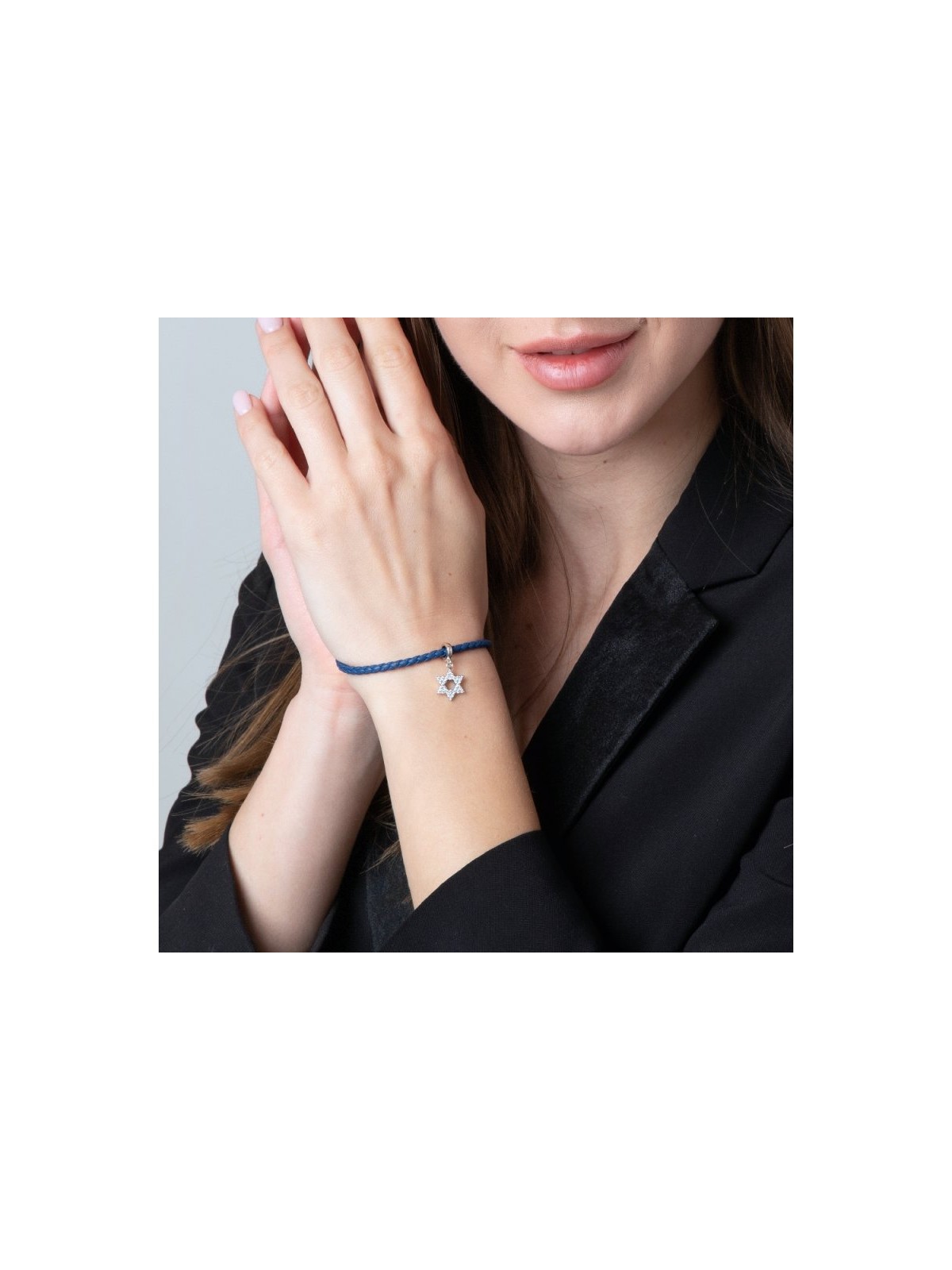 Sterling Silver Bracelet Charm Star of David Fille... | Judaica Charms