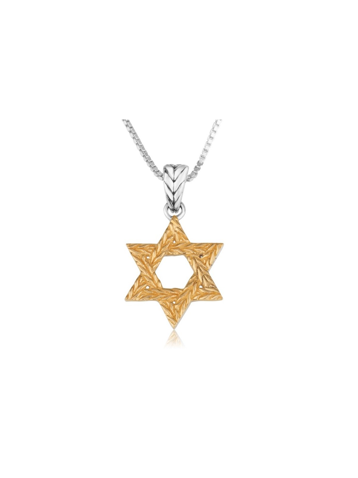 Gold Plated Sterling Silver Pendant Necklace Textu... | Jewish Pendant