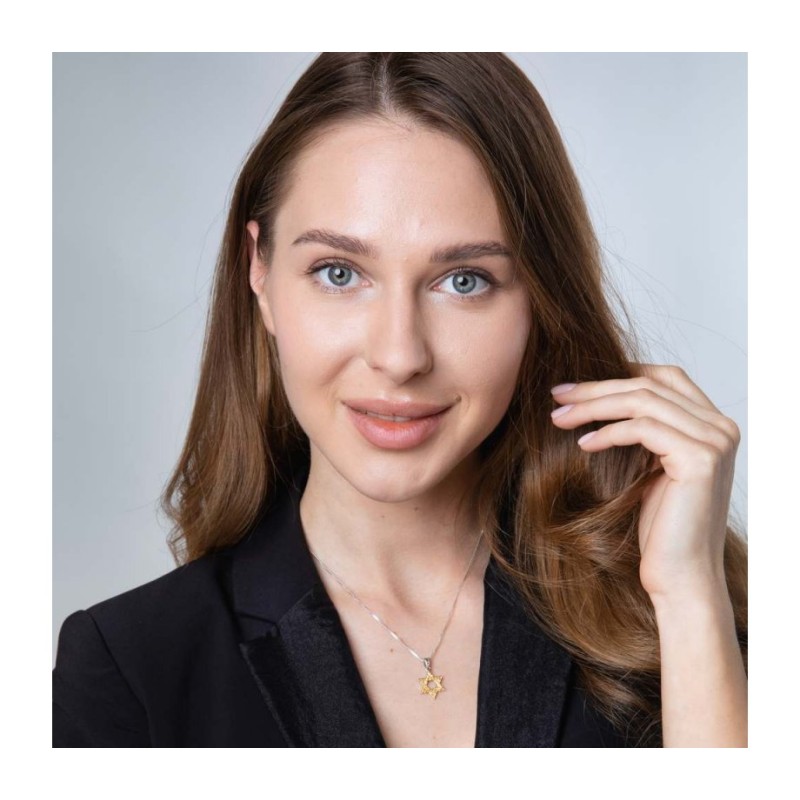 Gold Plated Sterling Silver Pendant Necklace Textu... | Jewish Pendant