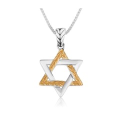 Two Tone Sterling Silver and Gold Filled ... | Jewish Gift from Israel