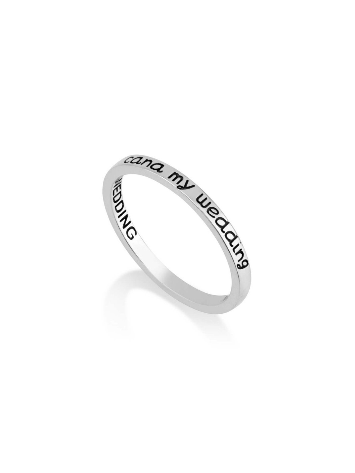 Sterling Silver Wedding Band Engraved Cana My Wedding | Jewish Rings