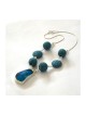 Michal Kirat Blue Lava Beads on Silver Neck... | Roman Glass Necklaces