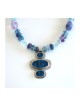 Michal Kirat Fluorite Beads Silver Necklace... | Roman Glass Necklaces