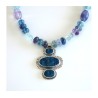 Michal Kirat Fluorite Beads Silver Necklace... | Roman Glass Necklaces