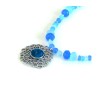 Michal Kirat Blue Crystal Beads with Roman ... | Roman Glass Necklaces