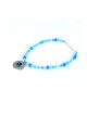 Michal Kirat Blue Crystal Beads with Roman ... | Roman Glass Necklaces
