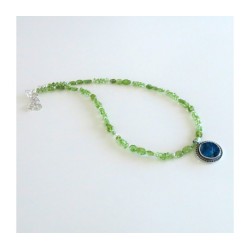 Michal Kirat Green Peridot Beads Necklace w... | Roman Glass Necklaces