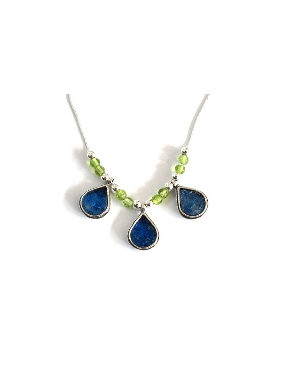 Michal Kirat Silver Peridot Beads Necklace Roman Gl... | Gifts for Her