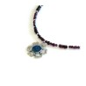 Michal Kirat Red Garnet Necklace with Penda... | Roman Glass Necklaces