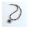 Michal Kirat Red Garnet Necklace with Penda... | Roman Glass Necklaces