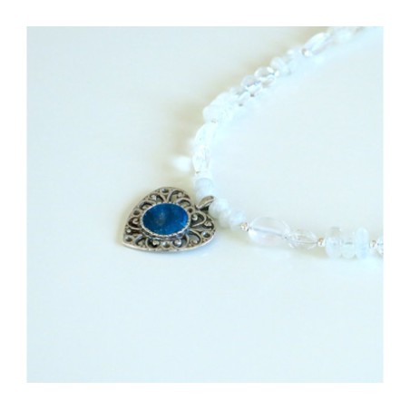 Michal Kirat White Moonstone Necklace with ... | Roman Glass Necklaces