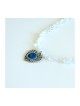 Michal Kirat White Moonstone Necklace with ... | Roman Glass Necklaces