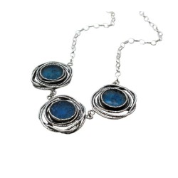 Michal Kirat Three Piece Roman Glass Silver... | Roman Glass Necklaces