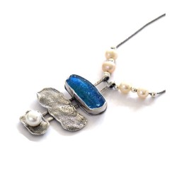 Michal Kirat Freshwater Pearl and Roman Gla... | Roman Glass Necklaces