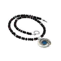 Michal Kirat Black Onyx Necklace with Roman... | Roman Glass Necklaces