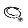 Michal Kirat Black Onyx Necklace with Roman... | Roman Glass Necklaces