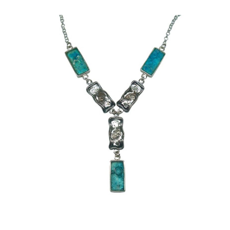 Michal Kirat Silver Roman Glass Necklace wi... | Roman Glass Necklaces