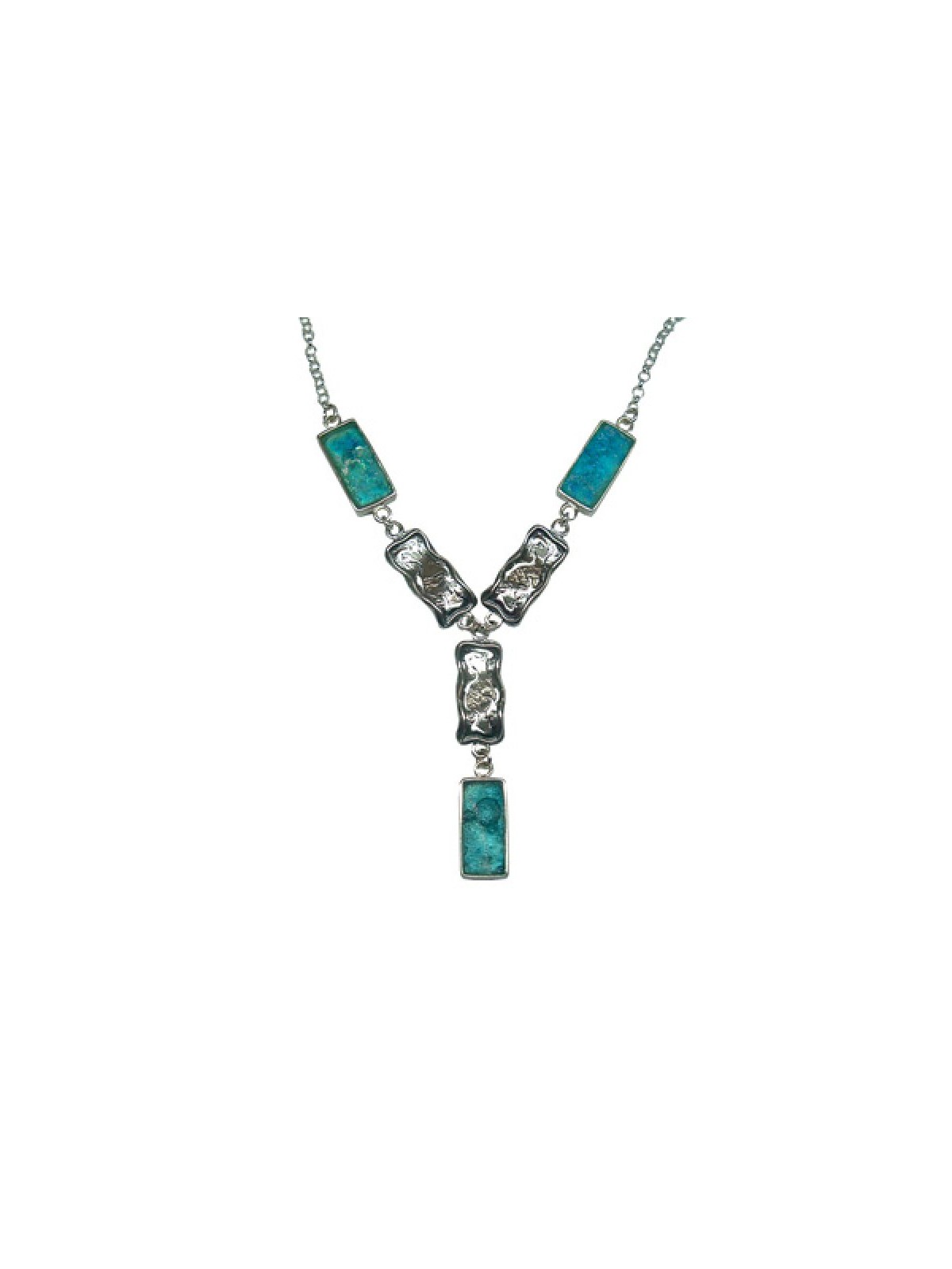 Michal Kirat Silver Roman Glass Necklace wi... | Roman Glass Necklaces